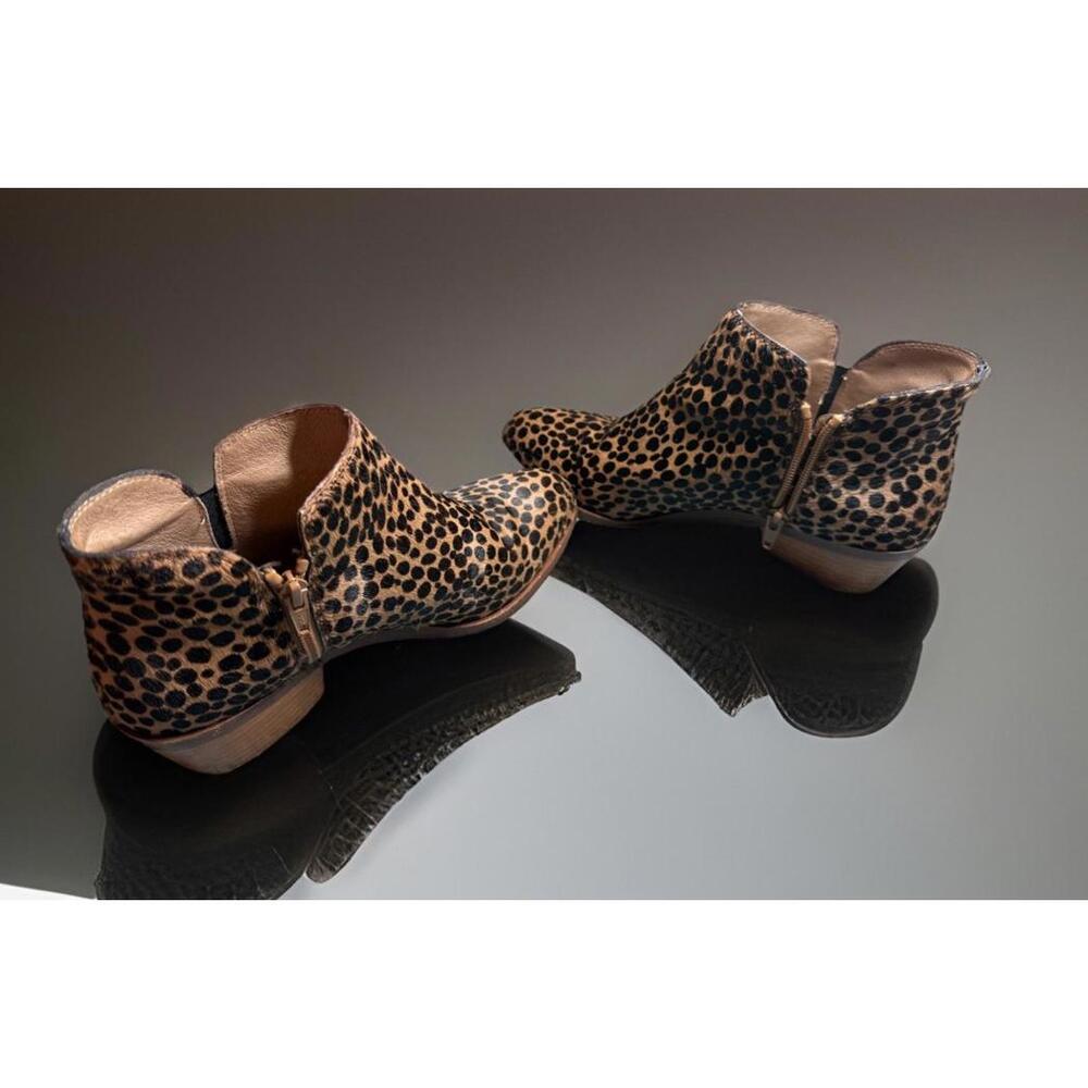 Garnett Hill Animal Print Alessandra Italian Calf Hair Ankle Boots Sz 7.5...